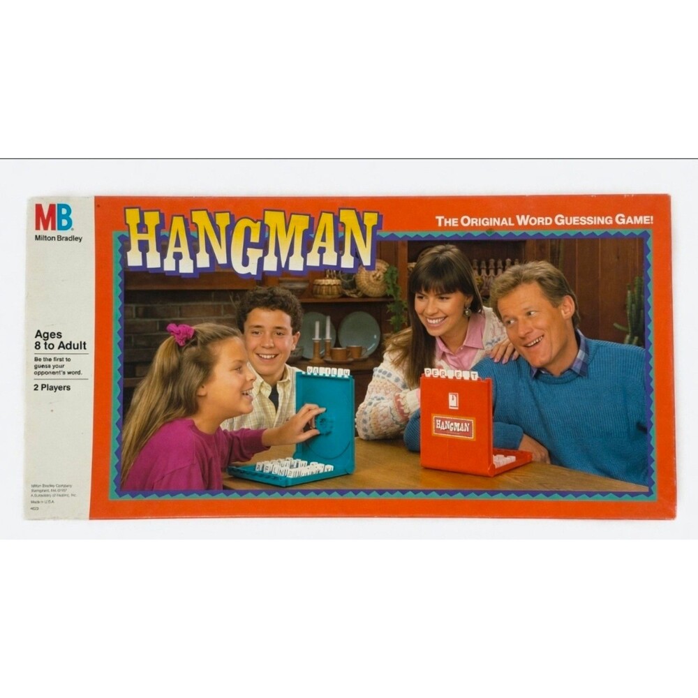 Milton Bradley Hangman Board Game Vintage MB Org Word Guessing Game Complete EUC